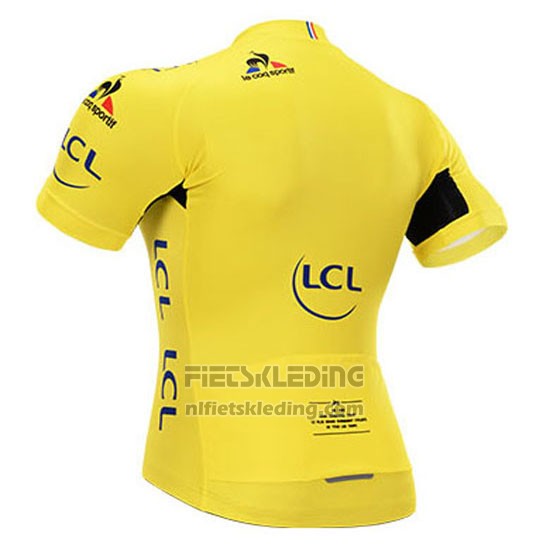 2015 Fietskleding Tour de France Geel Korte Mouwen en Koersbroek